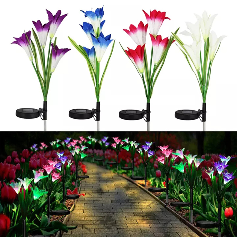 Chrysanthemum Flower Solar Lights Outdoor Garden Landscape Pathway Patio Lawn Yard Porch Walkway Decorative Luces LED Solar Lamp