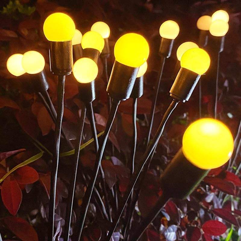 Outdoor Garden LED Solar Firework Firefly Lawn Lamps IP65 Body with Battery Power Supply for Country House Terrace Balcony PVC
