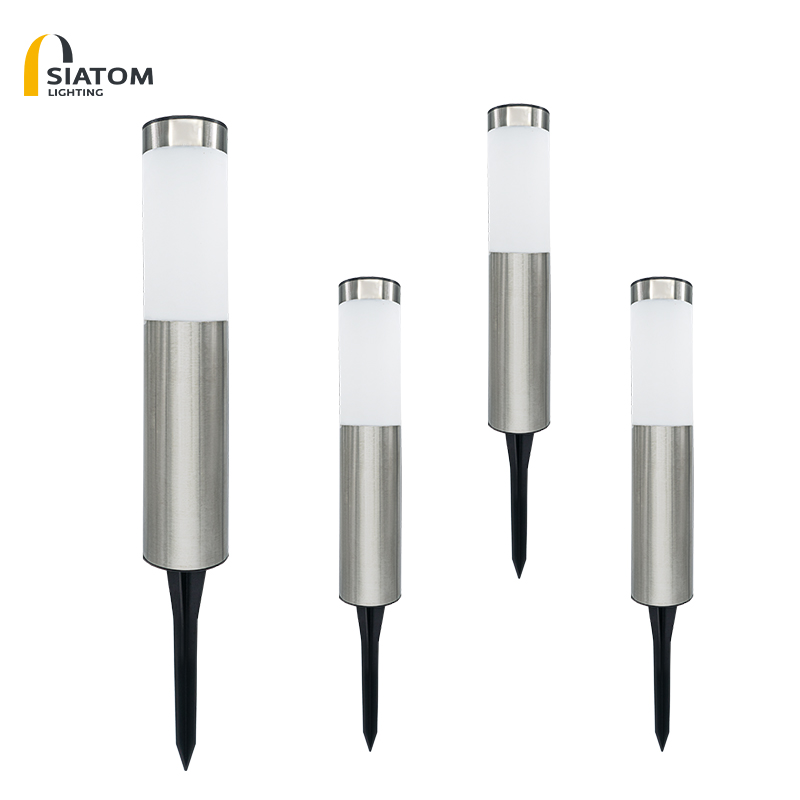 LED IP65 Waterproof Stainless Steel Solar Garden Light Outdoor Landscape Lawn Ground Pathway Stake Light Lamp