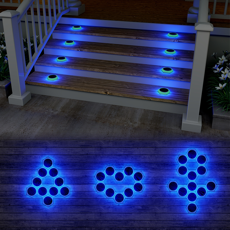 In Stock Hot Outdoor Waterproof IP68 Solar Powered Fence Garden Gate Pillar Decorative Lighting Post Light Solar Step Lights