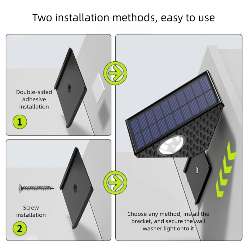 Outdoor Photecell 3 Led Solar Decorative Wall Light for Fence Pathway Patio