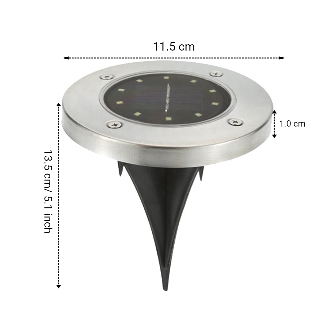 8 Led Stainless Steel Outdoor Ground Lawn Lamp LED Outdoor Solar Ground Lights Solar Path Deck Lights