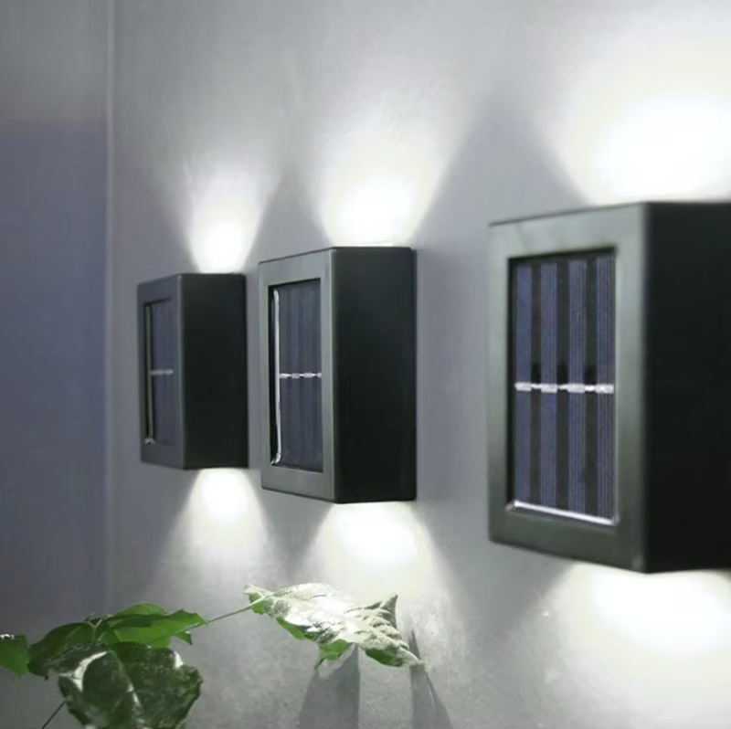 Outdoor Waterproof Wall up and Down Luminous LED Lamp Solar Garden Lights for Porch Courtyard Staircase Decoration