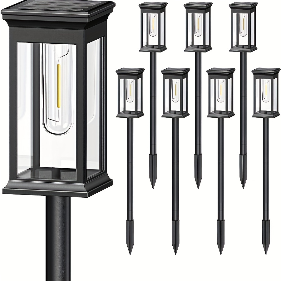 Solar Pathway Lights Outdoor IP65 Waterproof Solar Garden Lights Solar Powered Landscape Lighting for Yard Patio Walkway