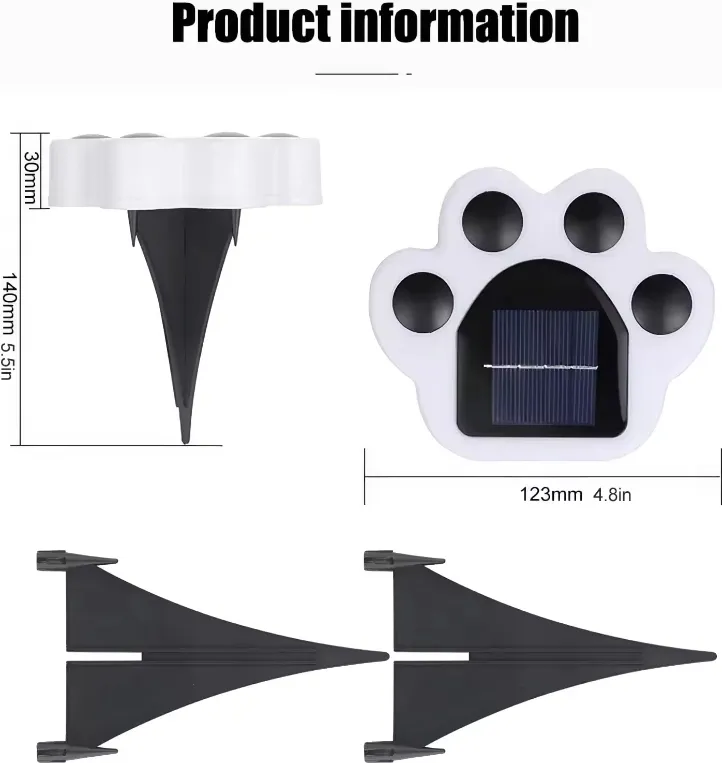 Solar Ground Lights Bear Paw 6