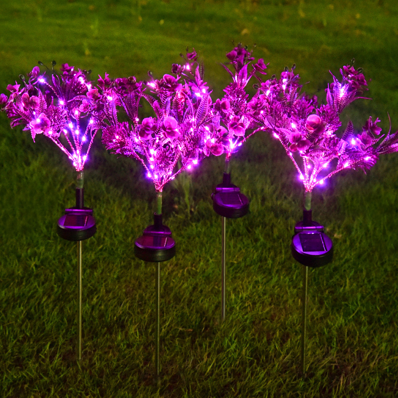 LED Solar Light Waterproof Landscape Lamp Color Changing LED Simulation Phalaenopsis