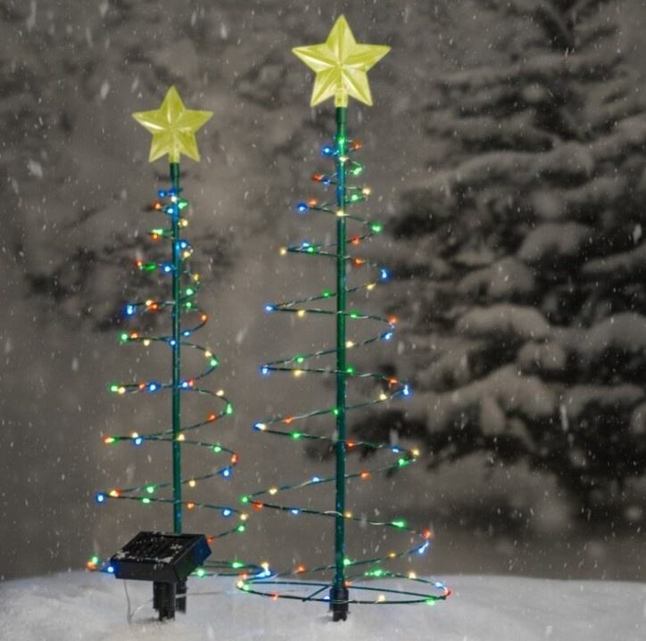 LED Solar Christmas Lights Garden Lights Folded Christmas Tree Lamp Lantern Xmas Decorations Outdoor Solar Light