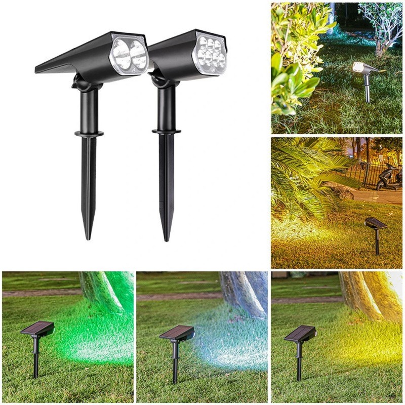 Solar Landscape Spotlights for Garden Yard Pathway Outdoor Solar Garden Lamp with Light Sensor Waterproof for Lawn and Patio