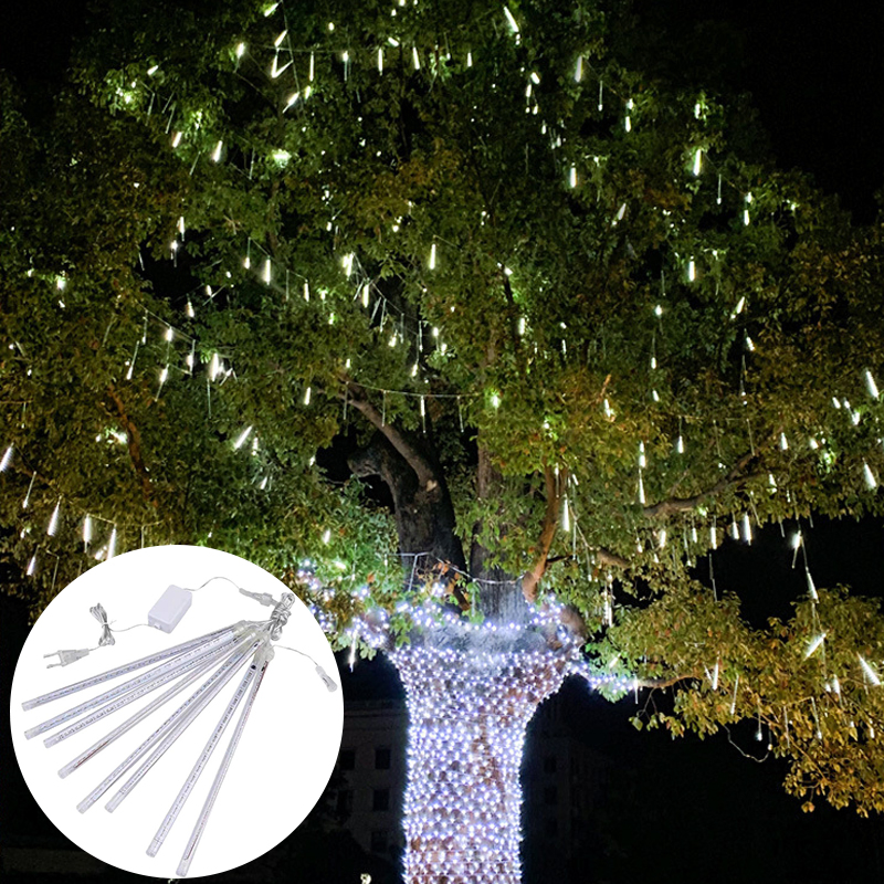 LED Colorful Flowing Water Flashing Solar Fence Light Outdoor Lighting Garden Park Street Waterproof Hanging Tree Lights