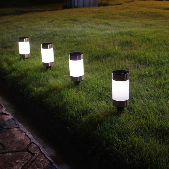 Outdoor Solar LED Mini Ground Plug Lawn Light Decorative Garden Courtyard Cylindrical Terrace Landscape Lamp