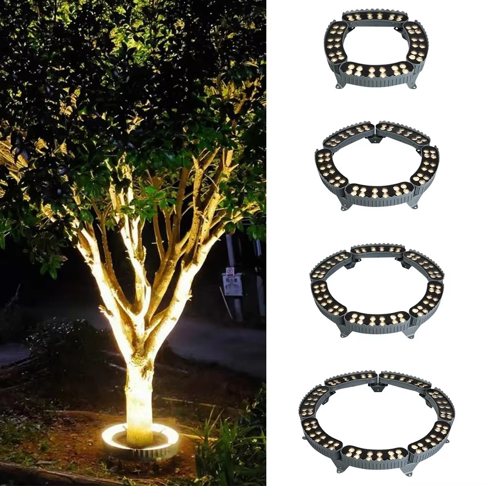 12W Black LED Solar Hug Tree Light Solar Hold Column Lamp Ring Garden Led Spot Light Ip65 Outdoor Landscape Spotlight