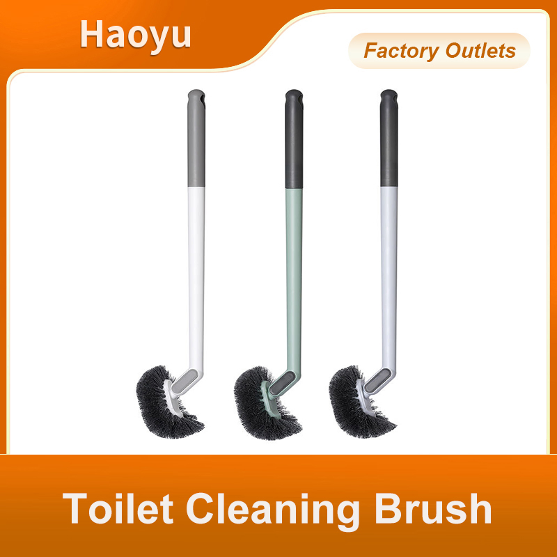 Multi-Angle Toilet Brush Curved Toilet Brush Curved Angled Toilet Cleaning Brush Bathroom Toilet Brush Plastic Long-Handle Angled-Head Toilet Cleaning Brush