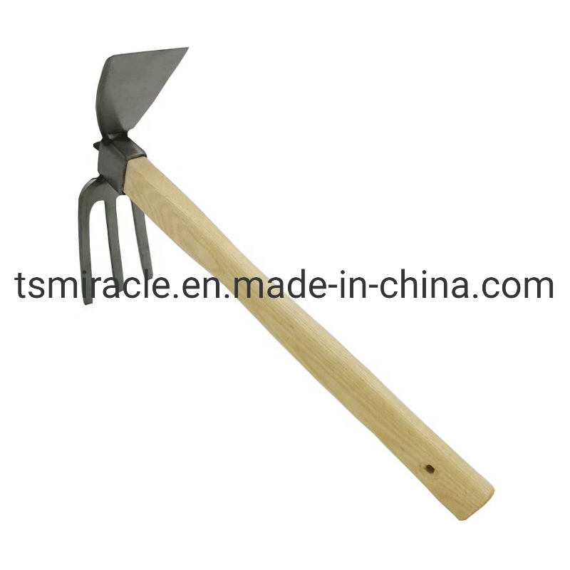 Fork and Shovel Shaped Steel Mixing Hoe Pick Head Pickaxe Agricultural Garden Farming Digging Tools with Handle Farming Hoe