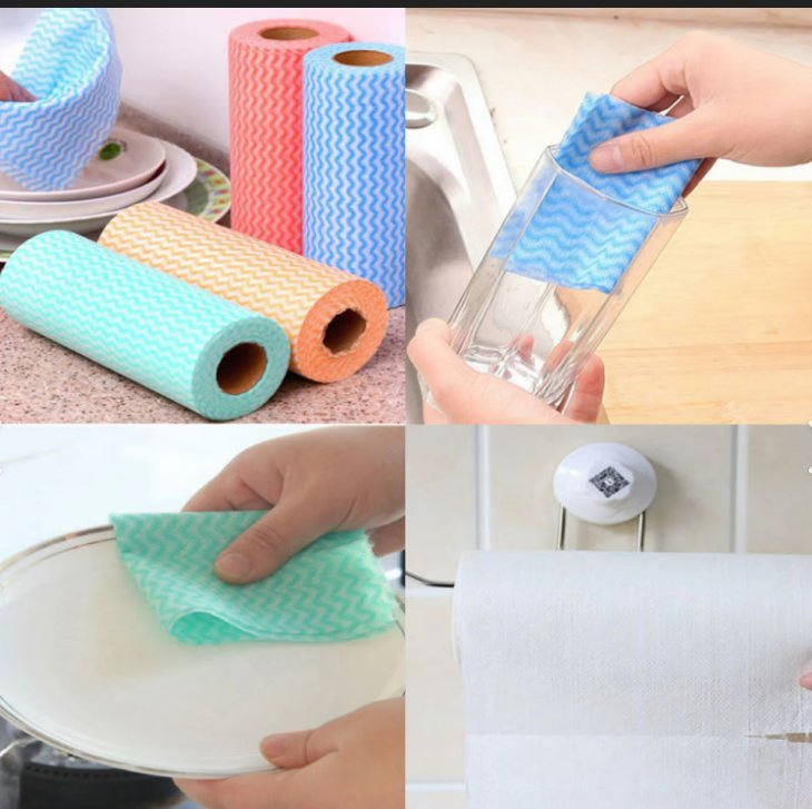 Spunlace Nonwovens Bamboo Woodplup Household OEM Baby Diaper Cleaning Wipe Bamboo Cloth Dry Cleaning Dish Kitchen Disposable Natural Flushable Towel Wipe