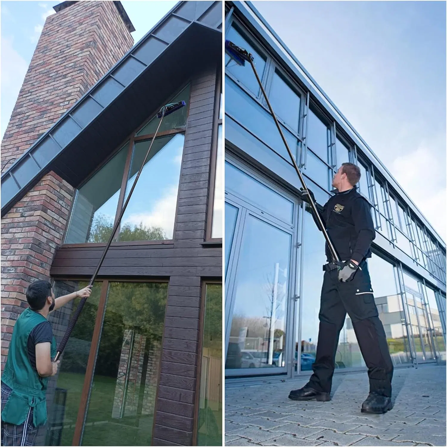 Blue Window Cleaning Tool with Aluminum Handle for Solar Panels