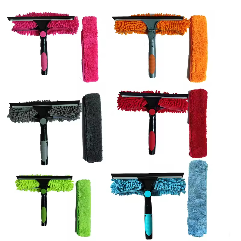 Two-in-One Microfiber High-Rise Dual-Sided Scraper High-Efficiency Bathroom Cleaning and Housekeeping Tool
