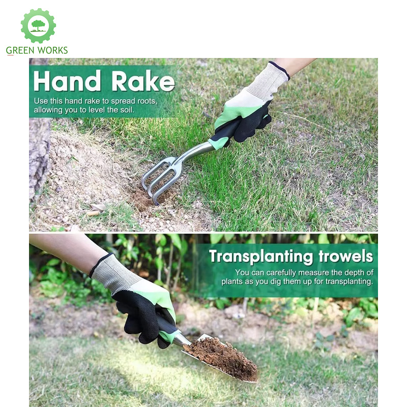 10-Piece Compact Garden Tools with Shear Shovel Rake Easy Storage Kit for Home Garden Tree Trimmer