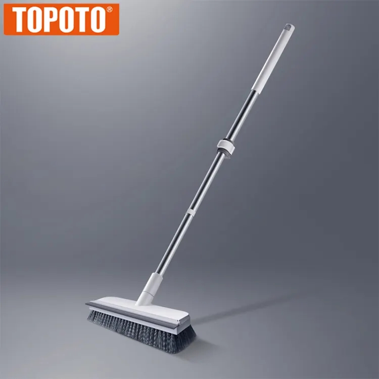 Topoto Wholesale 2 in 1 Adjustable Brooms and Cleaning Bathroom Brushes Floor Tile Cleaning Brush