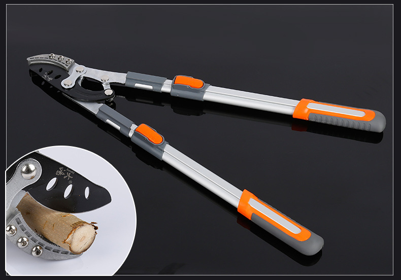 Telescopic Long Length Scissor Hedge Anvil Shear Anti-Slip Grip Garden Pruning Hand Tool Ratchet Cut Tree Branch