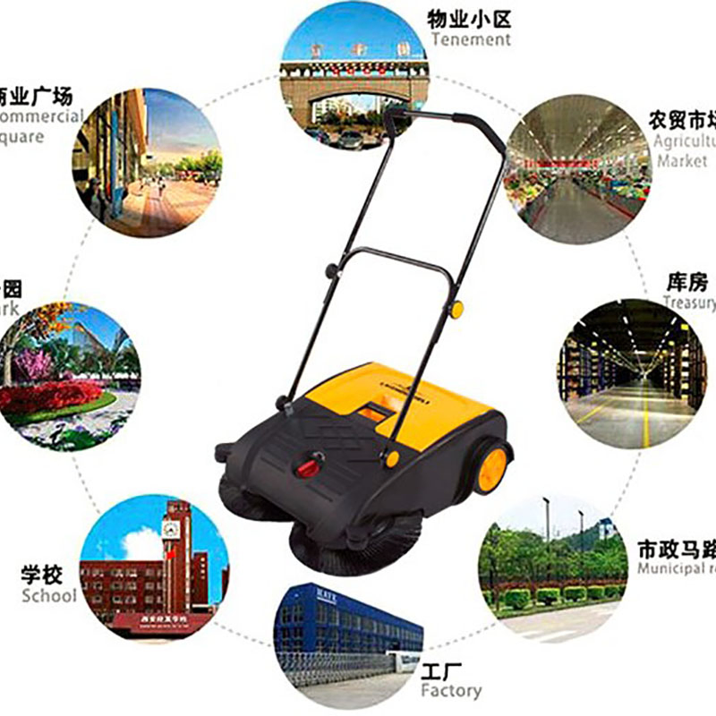 2021 New Arrival Walk Behind Hand Push Electric Manual Floor/Road/Street Cleaning Tool