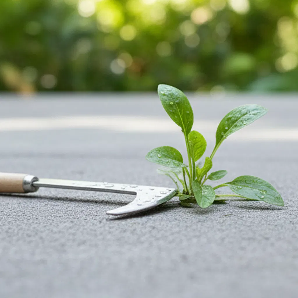 L-Shaped Weeding Tool for Efficient Grass Cutting and Garden Maintenance