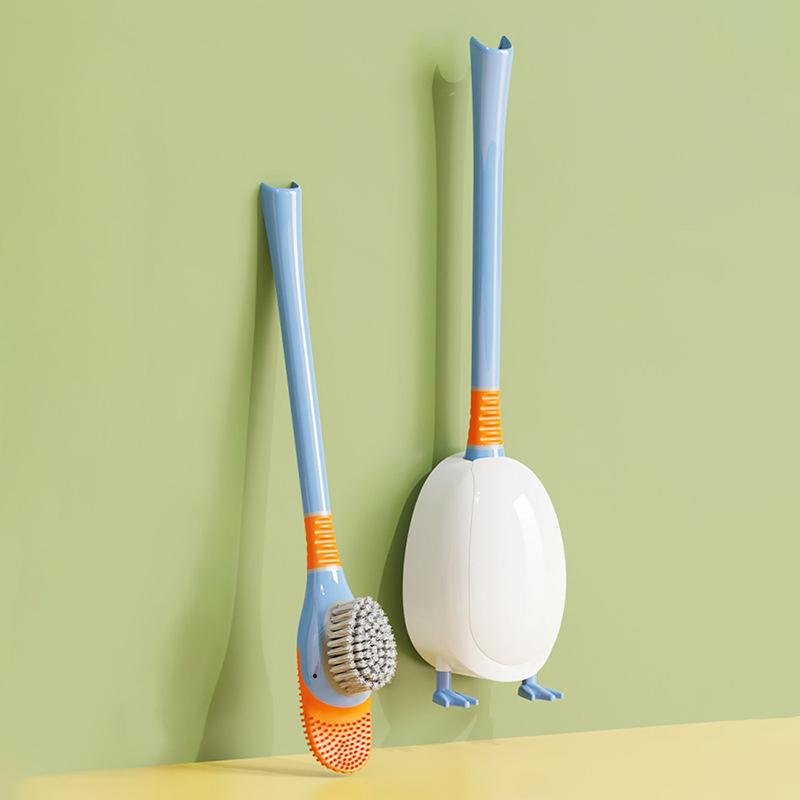 Cute Duck Toilet Cleaning Brush Wall Mounted Hanging Bathroom Brush