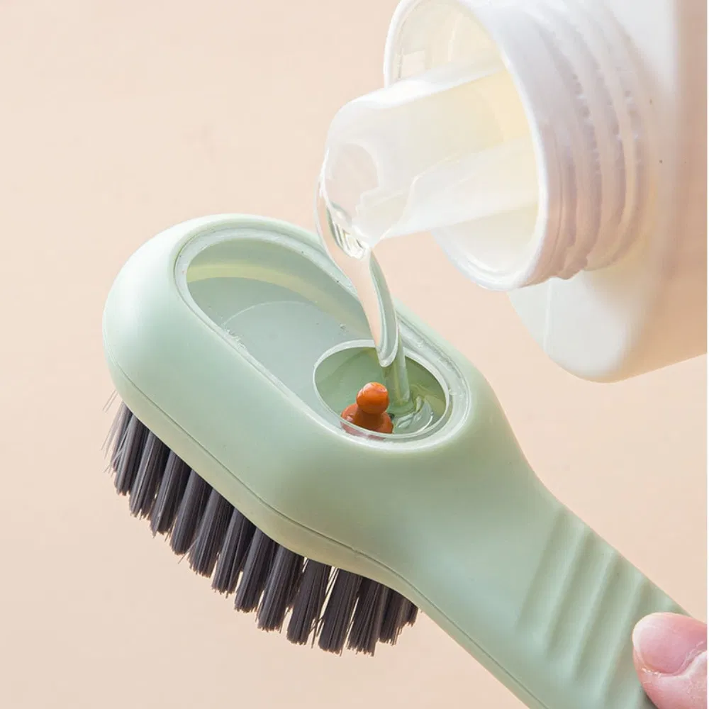 Multifunctional Liquid Shoe Brush Automatic Soap Dispenser Footwear Cleaning Tool Mi24966
