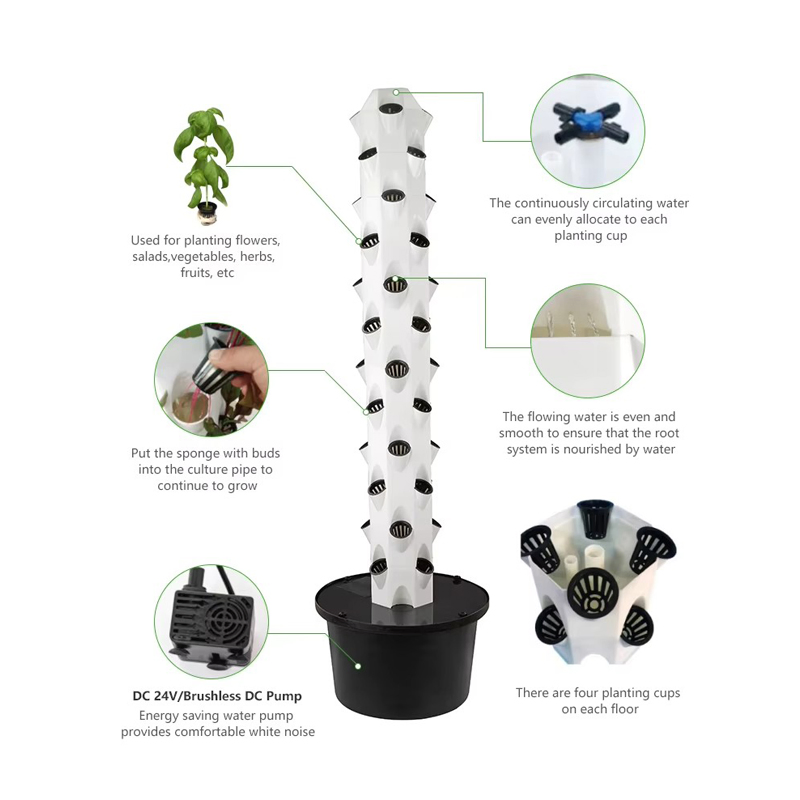 Agg Automatic Watering Hydroponic Tower Garden Equipment Hydroponic Vertical for Iceberg Lettuce