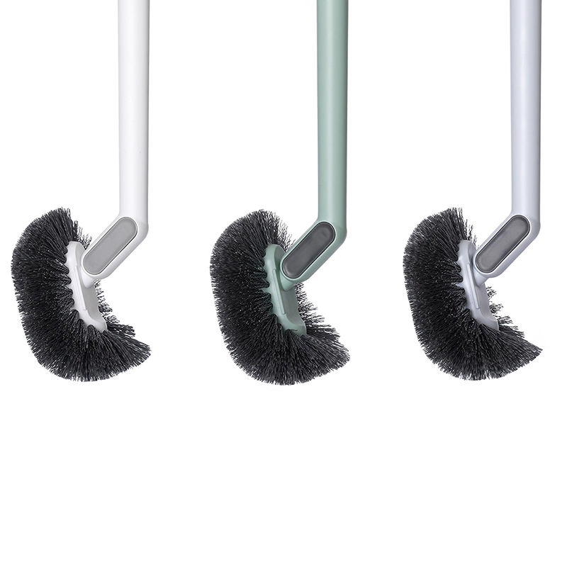 Multi-Angle Toilet Brush Curved Toilet Brush Curved Angled Toilet Cleaning Brush Bathroom Toilet Brush Plastic Long-Handle Angled-Head Toilet Cleaning Brush