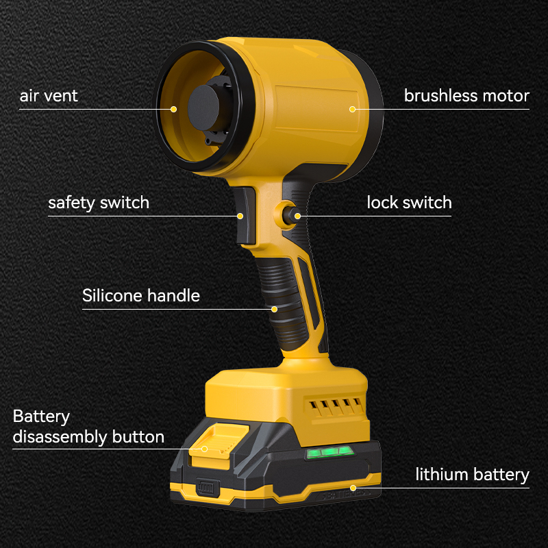 Lectric Blow Lithium Battery Brushless Motor Cordless Leaf Blower Automobile Dust Removal