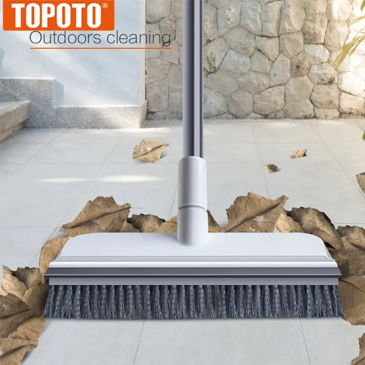 Topoto Wholesale 2 in 1 Adjustable Brooms and Cleaning Bathroom Brushes Floor Tile Cleaning Brush