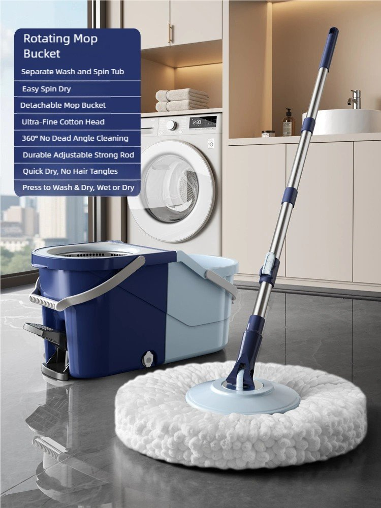 Modern Foot-Operated Bucket Clean and Dirty Separation Spin Mop for Household Cleaning