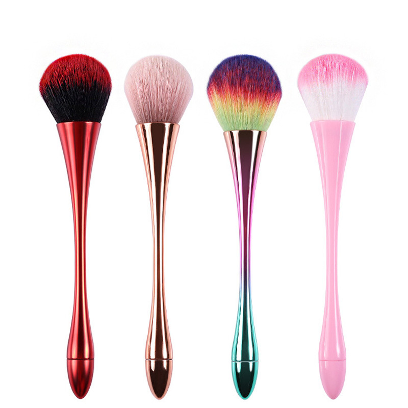 2022 Fashion Handle Nail Dust Brush Rainbow Makeup Cosmetics Brush Colorful Nail Dust Removal Cleaner Tool