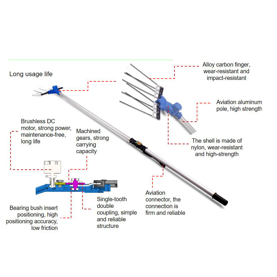 Fullas 120W FPH12 Electric Vibrating Olive Fruit Picker Harvester Garden use Tool Portable