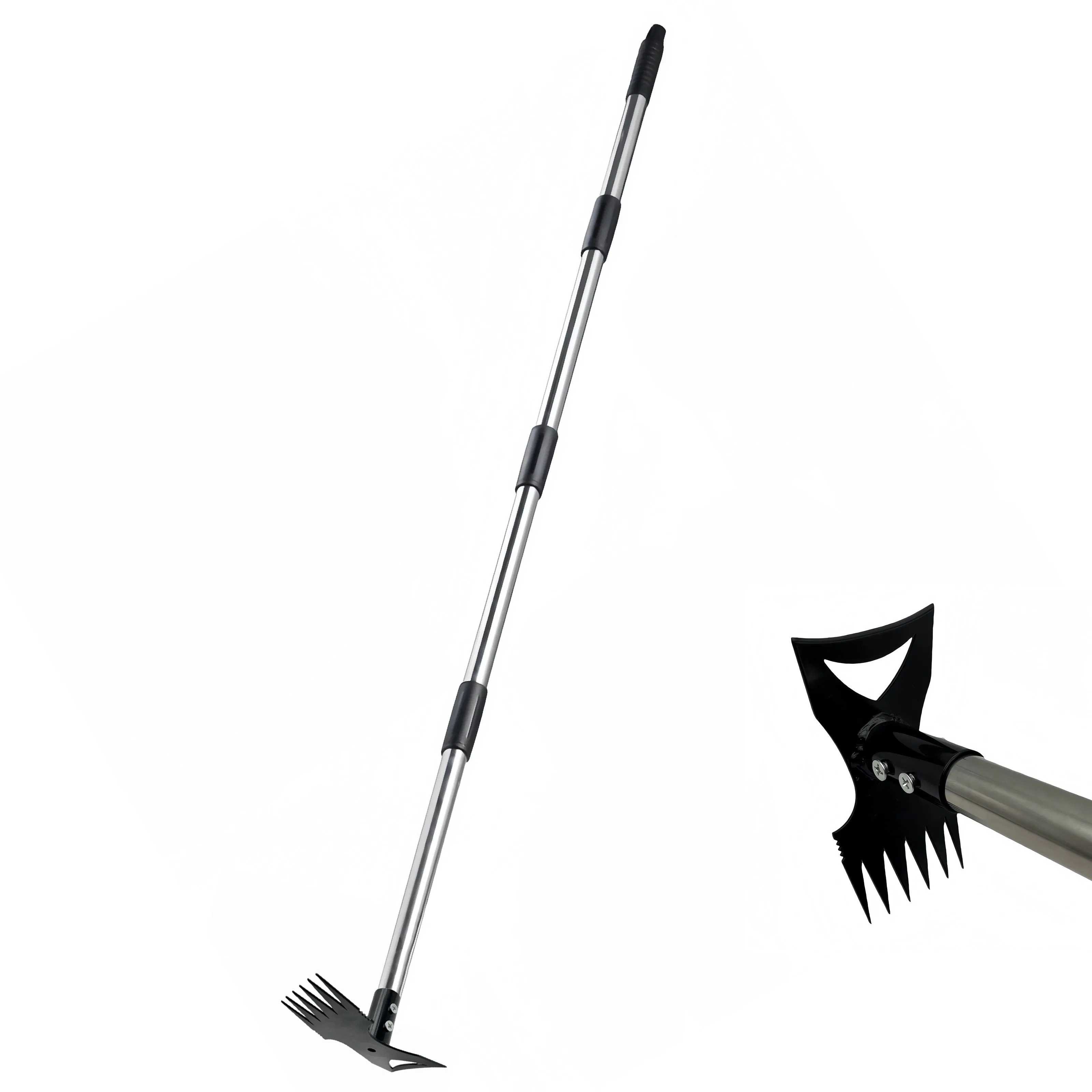 1.8m Pointed Garden Rake Versatile Hand Hoe for Weeding and Soil Cultivation