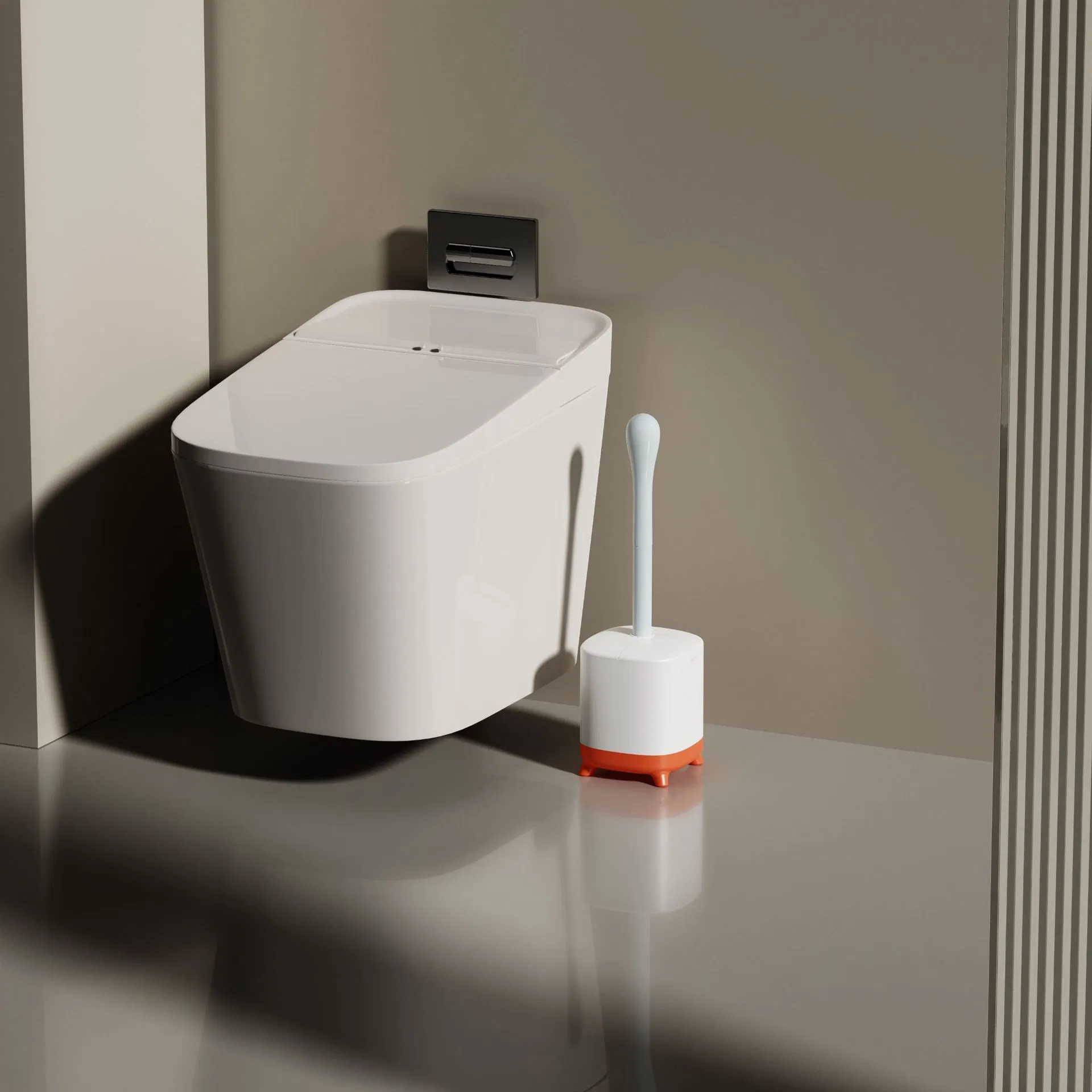 New modern Bathroom Automatic Toilet Holder Set Plastic Cleaning Toilet Brush