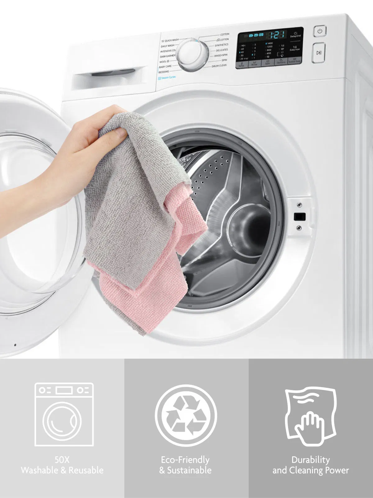 Clean Cloth 40 Pack Kitchen Cleaning Cloth Tear Away Microfiber Towels Reusable Dish Cloths