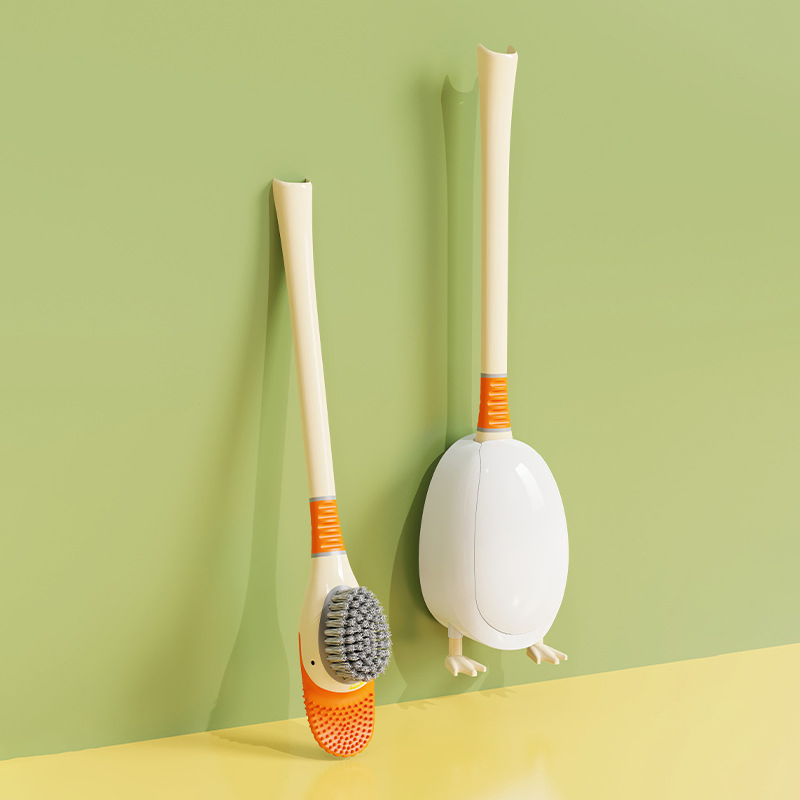 Cute Duck Toilet Cleaning Brush Wall Mounted Hanging Bathroom Brush
