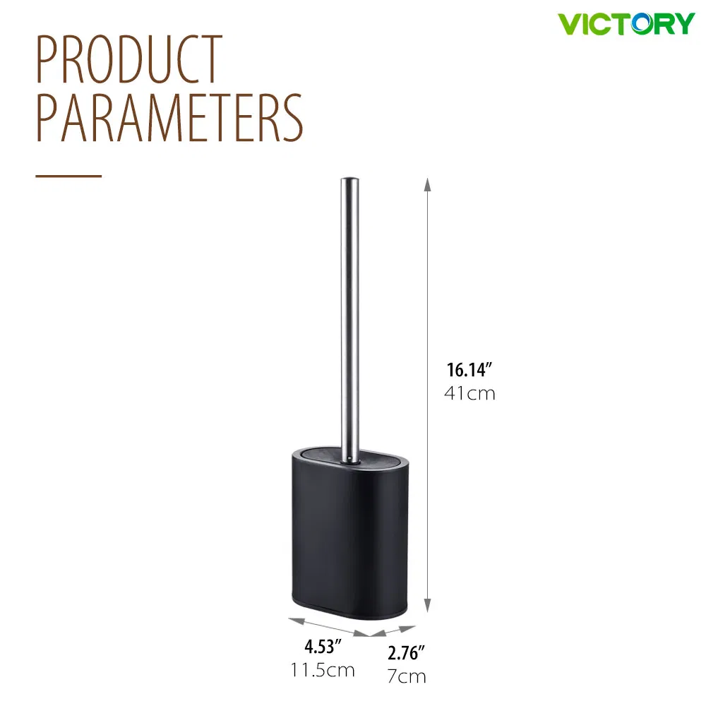 Bathroom Black Color Cleaning Brush Stainless Steel Toilet Brush with Holder