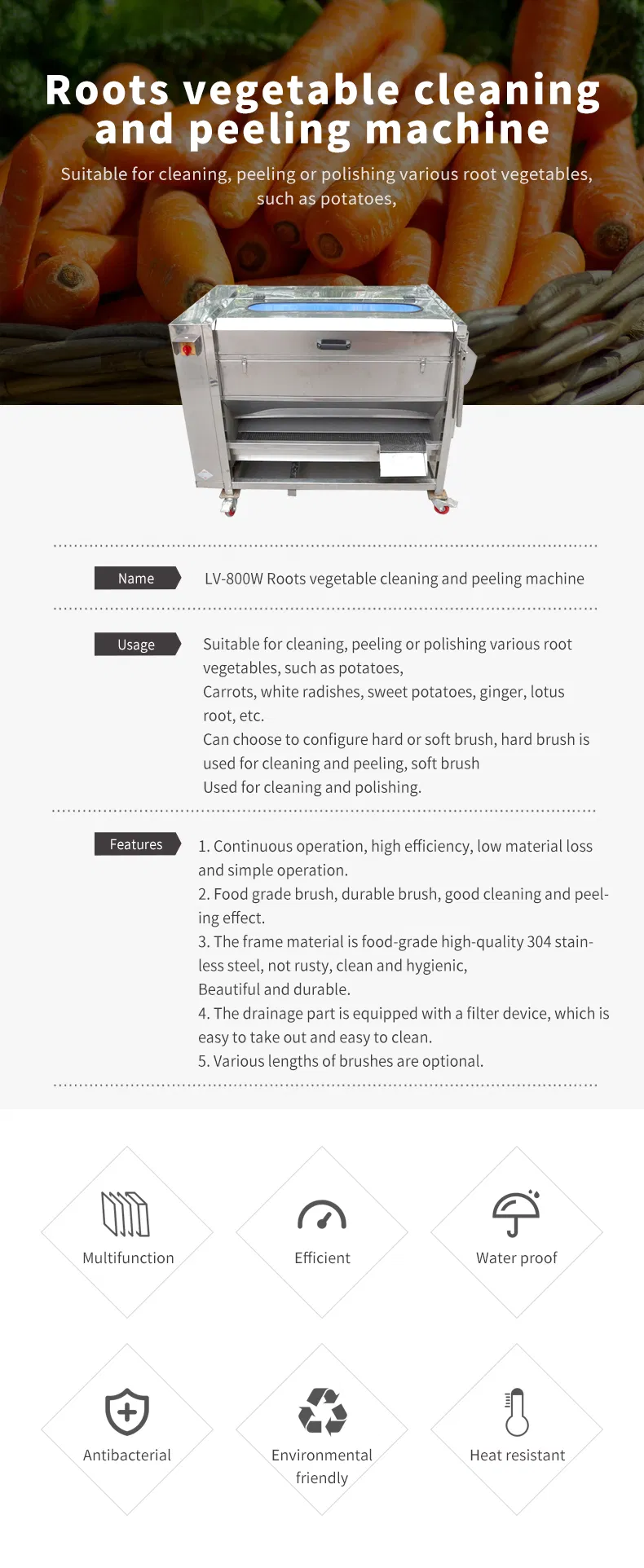 Vegetable Fruit Cleaning Brush Washing Machine