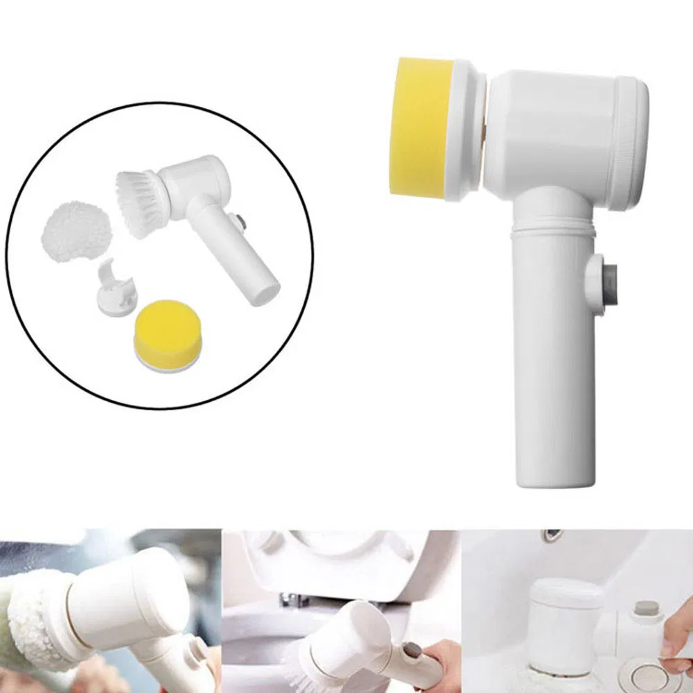 5-in-1 Handheld Electric Brush Kitchen Bathroom Sink Toilet Tub Cleaning Tool Bl15756