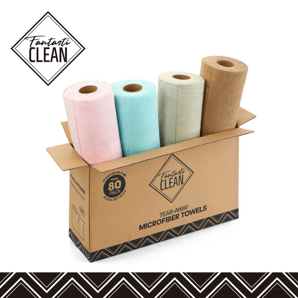 80 Sheets 4 Rolls Tear-Away Dish Cloth Microfiber Cleaning Towels Roll Reusable Polishing Cloths (Pink, Blue, Tan, Moss Green)