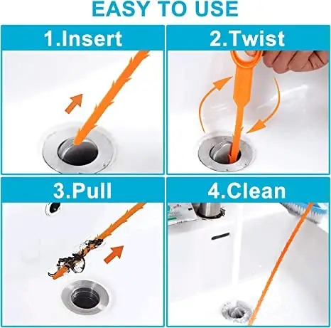 Drain Snake Clog Remover Cleaning Tool Pipe Snake Drain Relief Tool for Kitchen Sink Bath Tub Bathroom