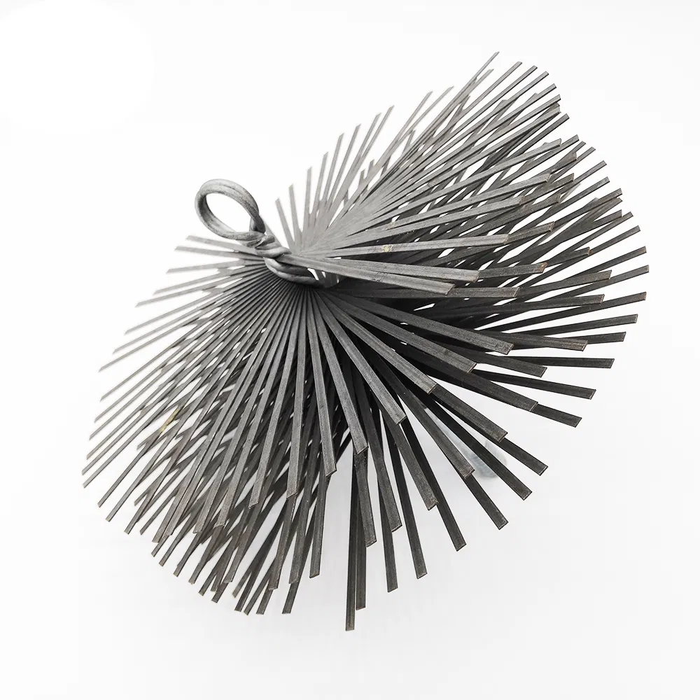 Durable Household Chimney Cleaning Kit Flat Steel Wire Chimney Sweeper Brush with Rods