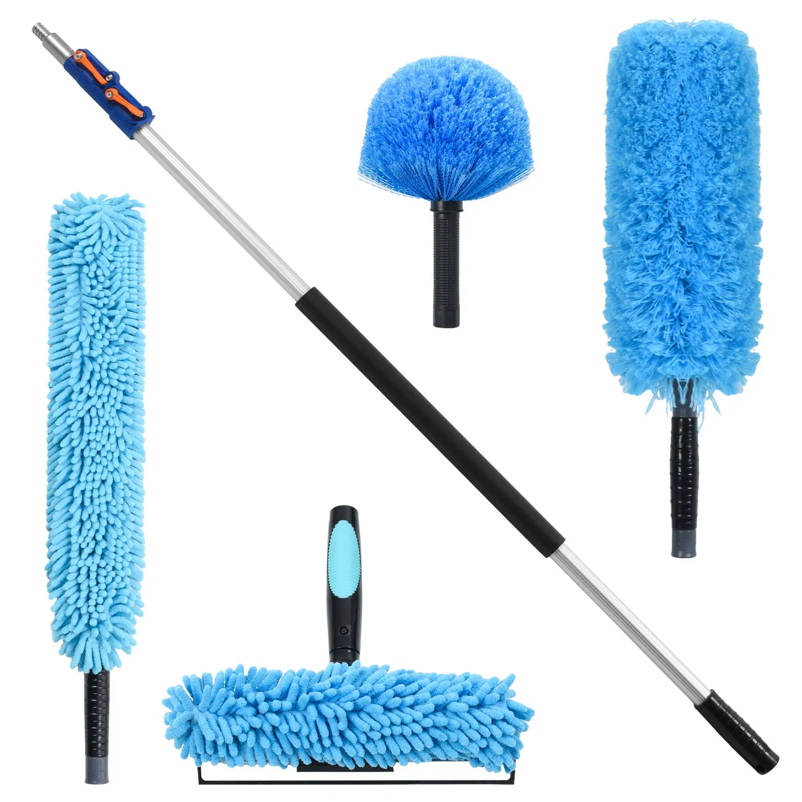 High Reach Telescopic Window Clean Tools Household Microfiber Chenille Cleaning Duster Set