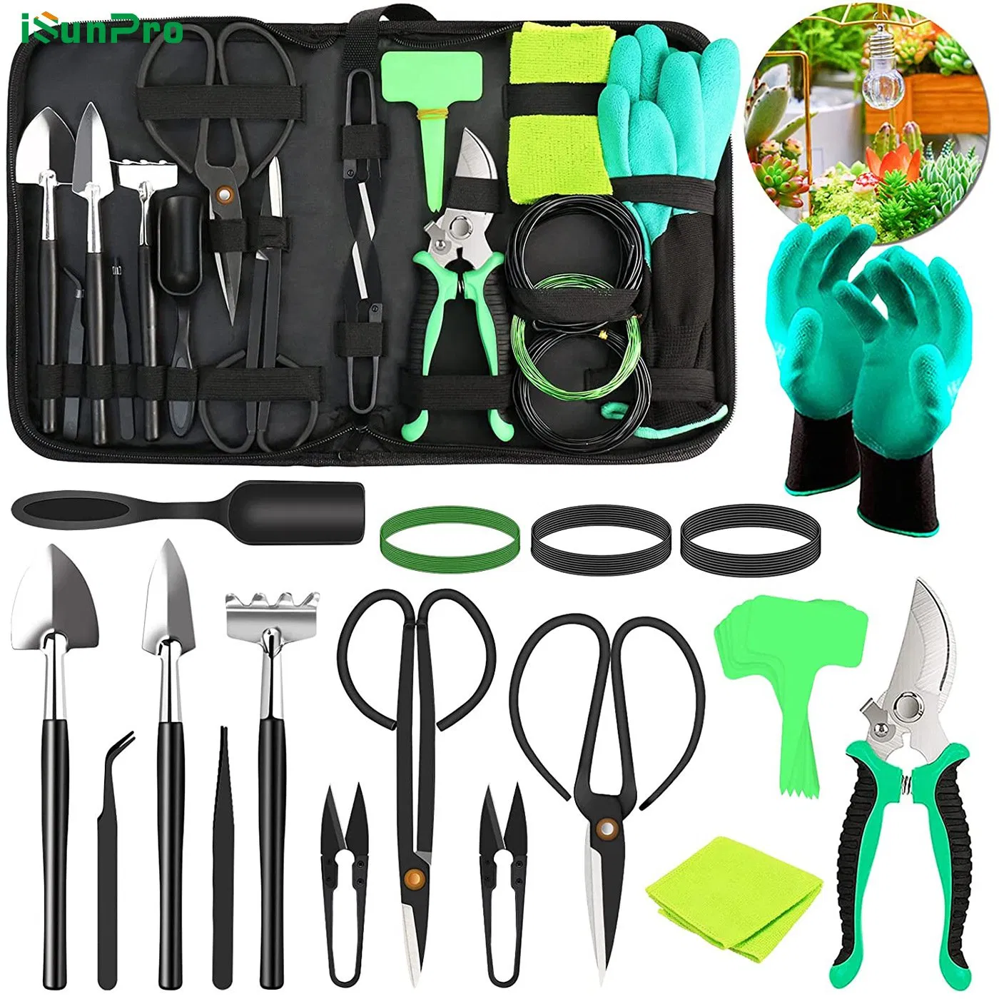 Garden Hand Tool Set Include Pruning Shears Perfect Bonsai Starter Kit Ci25093