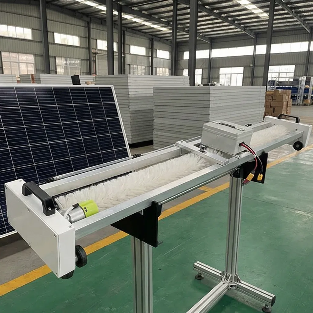Multi Purpose Solar Panel Washer Bristle Cleaning Brush Scrubbers Photovoltaic PV Module Farm System Kit Lithium Handheld Cleaner Brushes