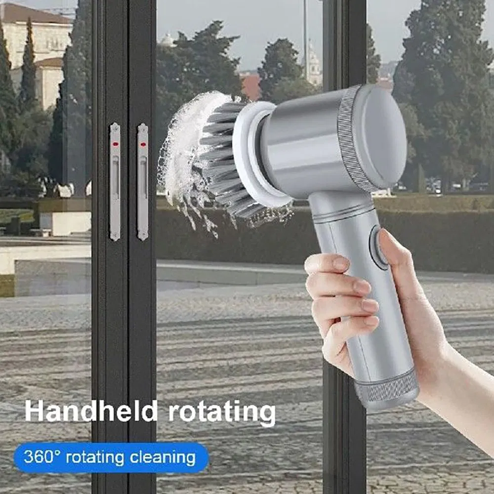 Multi-Purpose Six Grey Cleaning Brushes Ideal for Household Dusting Tasks