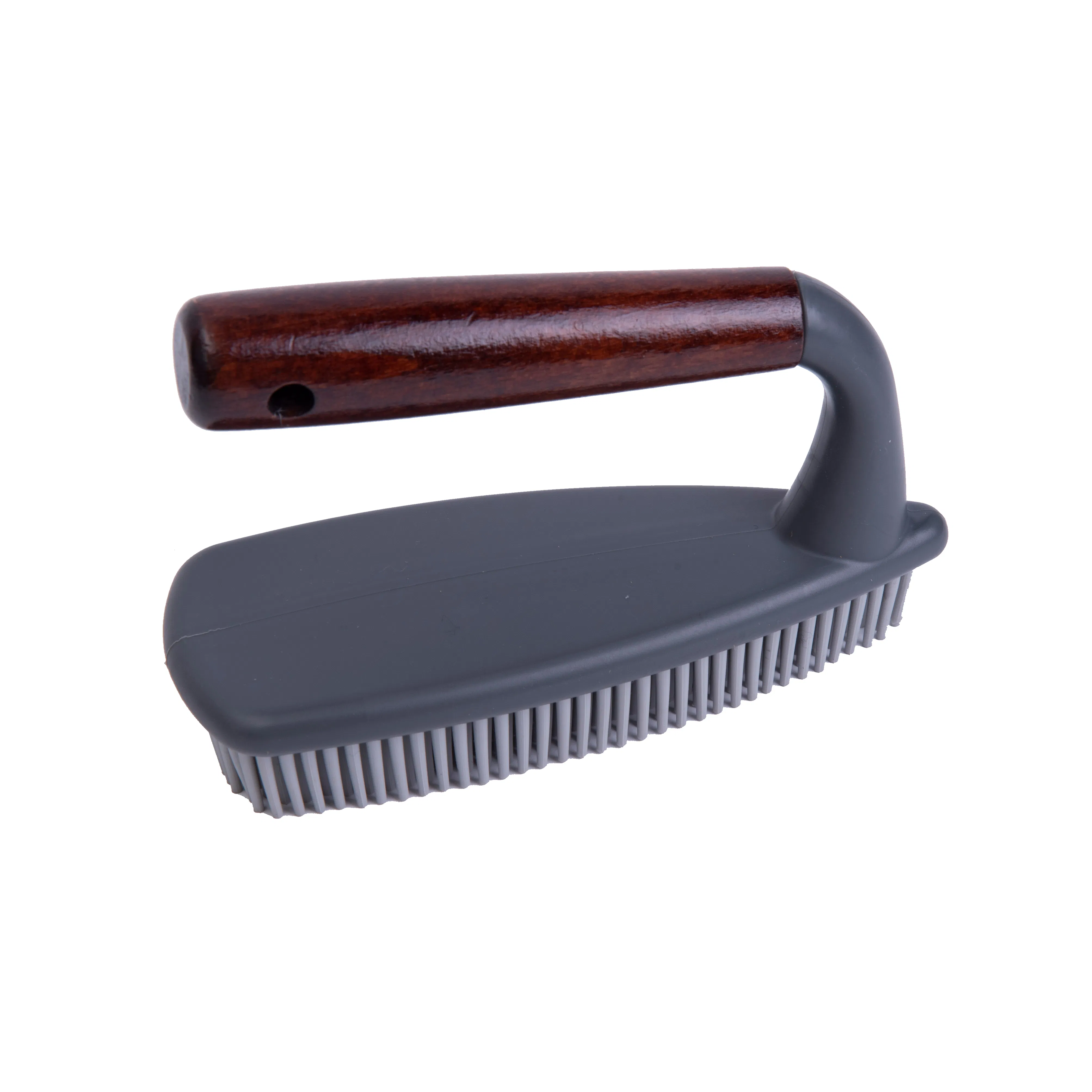 Bathroom Kitchen Non-Scratch Cleaning Scrub Brush with Wooden Ergonomic Handle