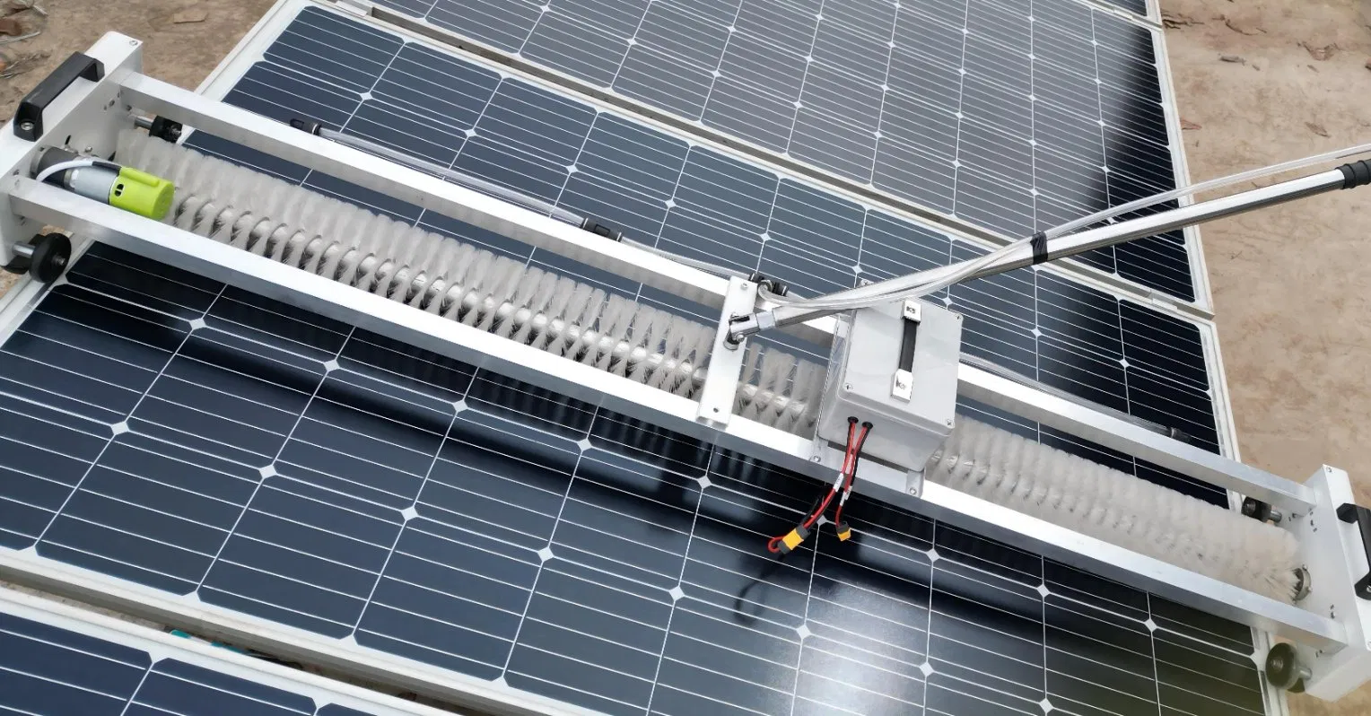 Multi Purpose Solar Panel Washer Bristle Cleaning Brush Scrubbers Photovoltaic PV Module Farm System Kit Lithium Handheld Cleaner Brushes